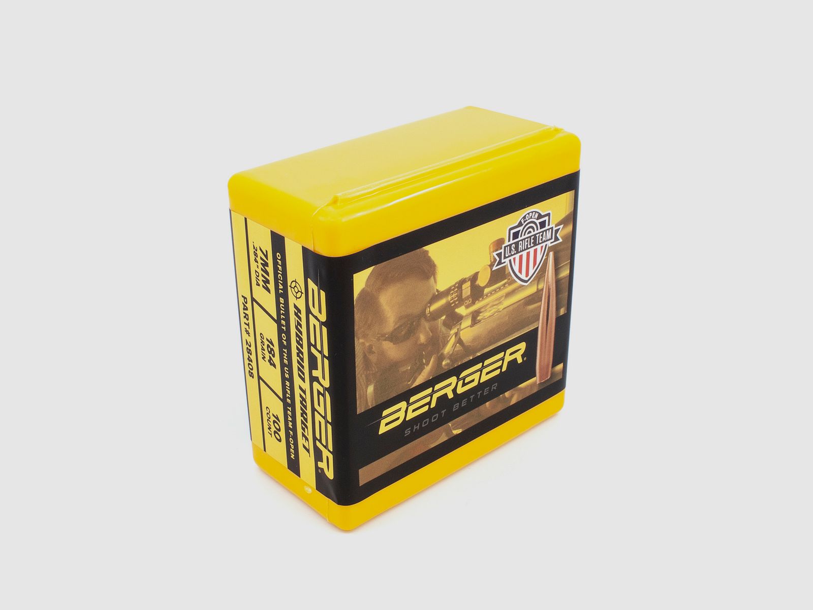 Berger Bullet 7mm/.284 F-Open Hybrid Target 184GR 100 Pieces