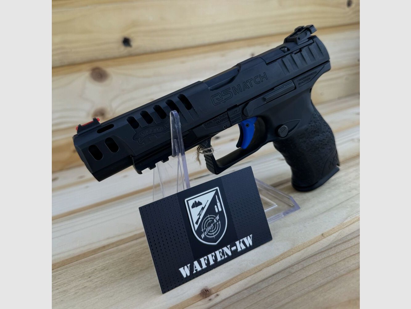 Arma dimostrativa Walther pistola semi-automatica Q5 Match 9x19 INT. 15R in nero 9mm Luger