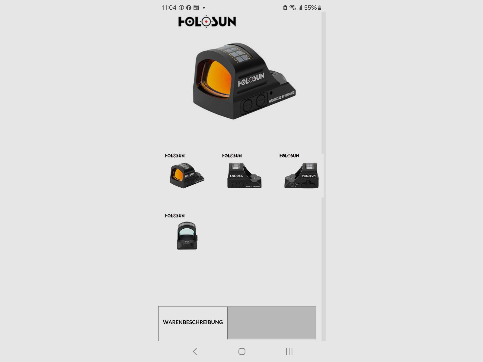 Rotpunktvisierung Holosun Hs507c x2