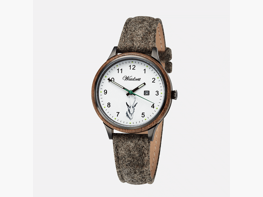 Damenjagduhr Diana Gams mit Lodenarmband Olivgrün