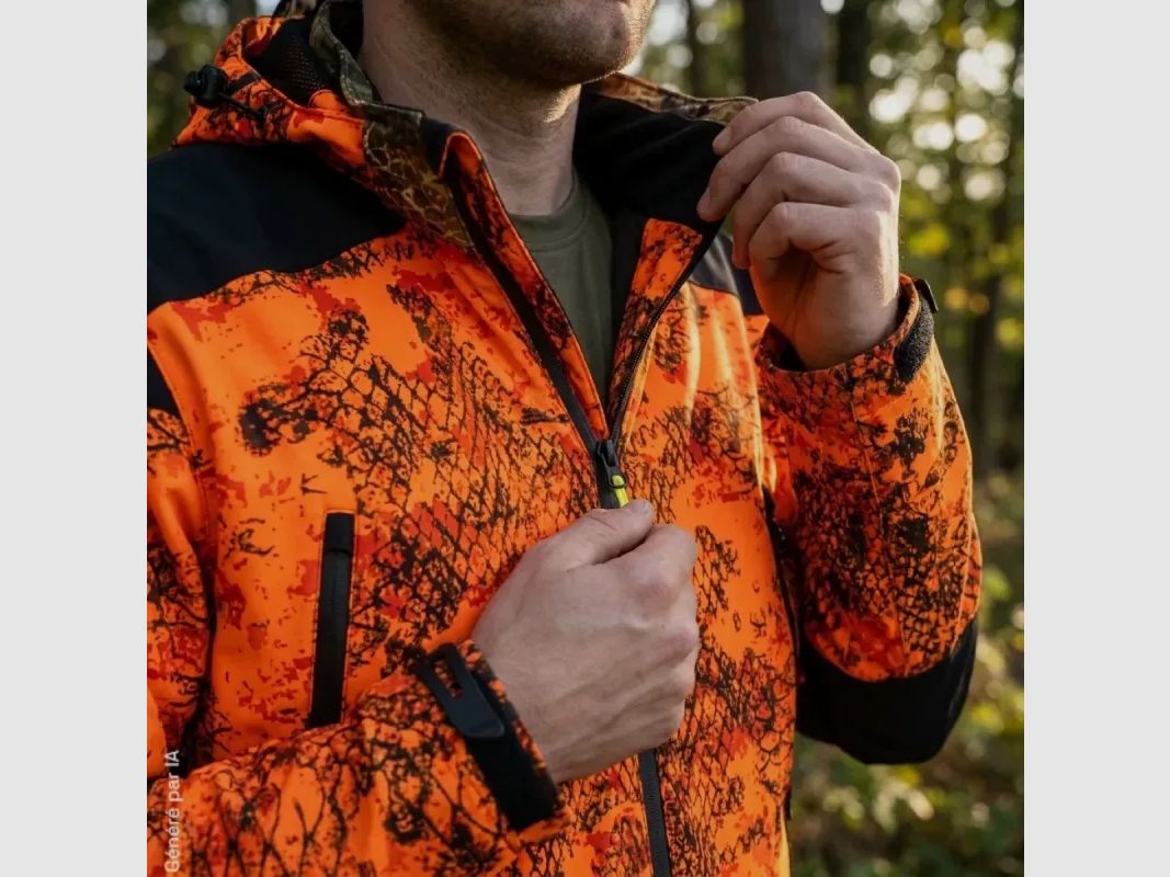 Blouson Prohunt Evo Snake Blaze orange imperméable, image 3 sur 11