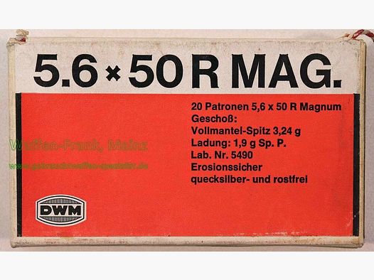 DWM, Karlsruhe Büchsenpatronen 5,6x50R Mag