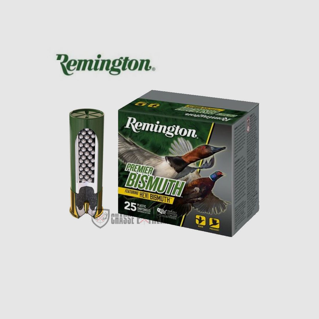 25 Munitions REMINGTON Premier Bismuth Cal 12/70 35Gr PB 2