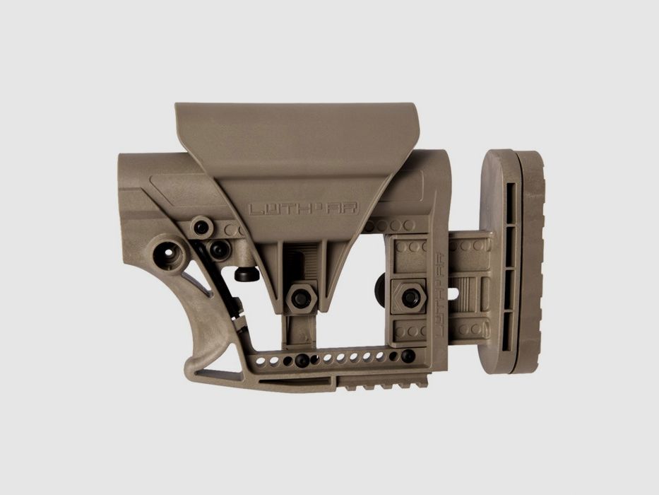 LUTH-AR COLLAPSIBLE LUTH-AR AR-15 STOCK ASSEMBLY ADJUSTABLE CARBINE LENGTH FDE, imagen 5 de 7