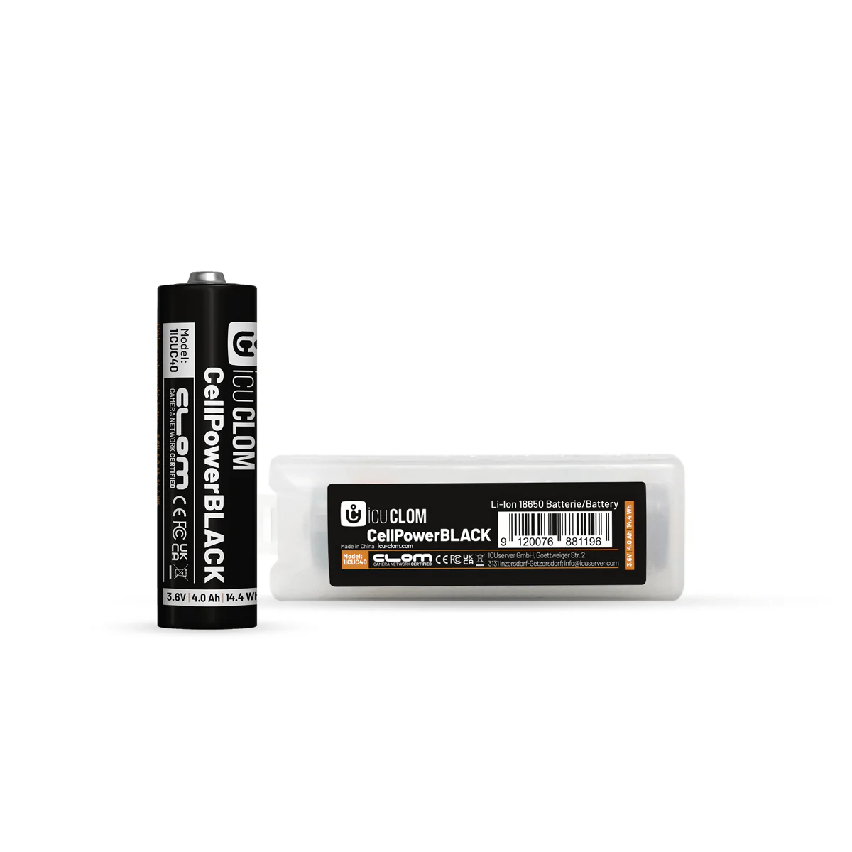 IcuClom Cell Power Black – Batteria 18650 (3.6 V 4.0 Ah)