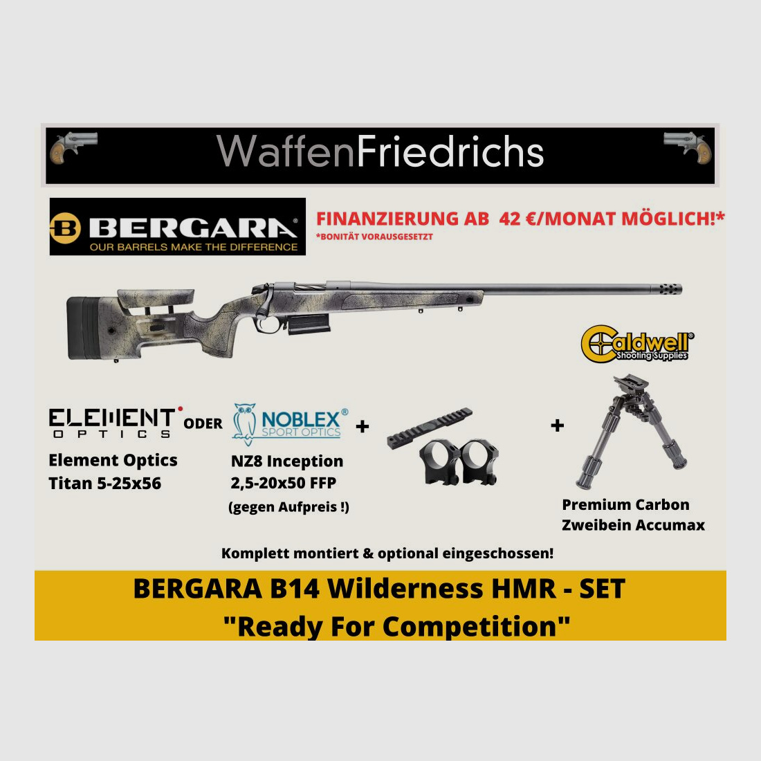 Bergara	 B14 WILDERNESS HMR | Ready for Competition - Komplettangebot - Waffen Friedrichs