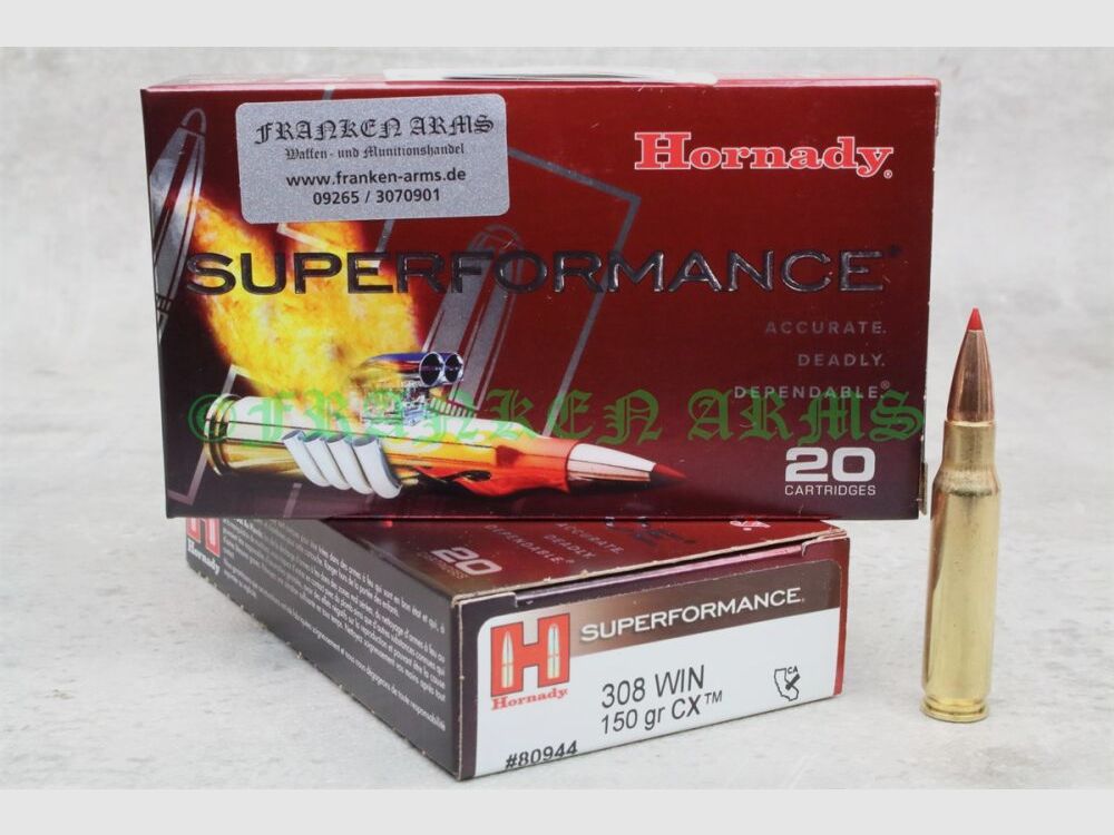 Hornady Superformance CX .308 Win. 150gr. 9.7g 20 pieces quantity discounts
