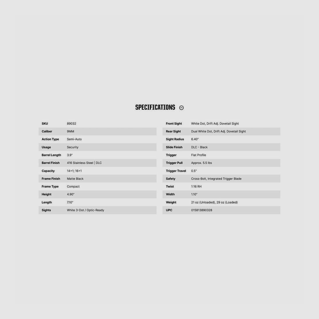 Springfield Armory Mossberg MC2c Optic-Ready 3,9" C.B Safety 9mm Luger