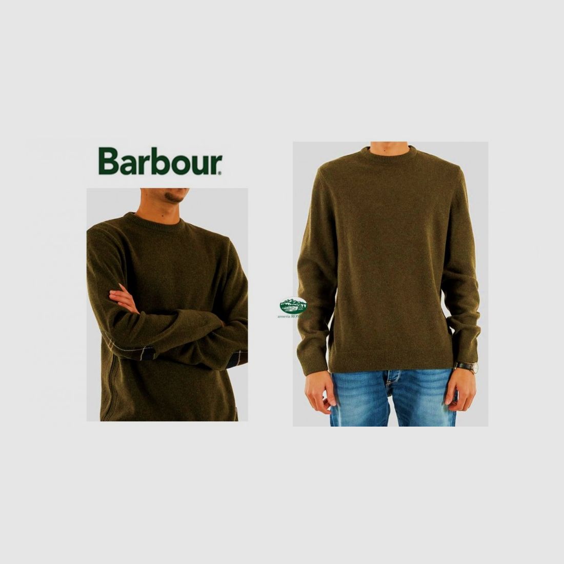 BARBOUR Maglia girocollo Holden colore verde