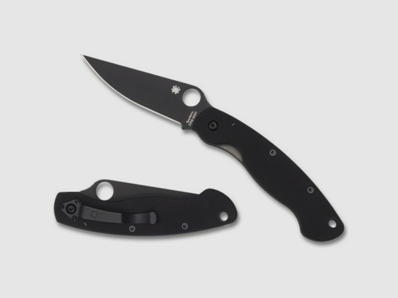 Spyderco Military Folding Knife Black Black, image 3 of 3