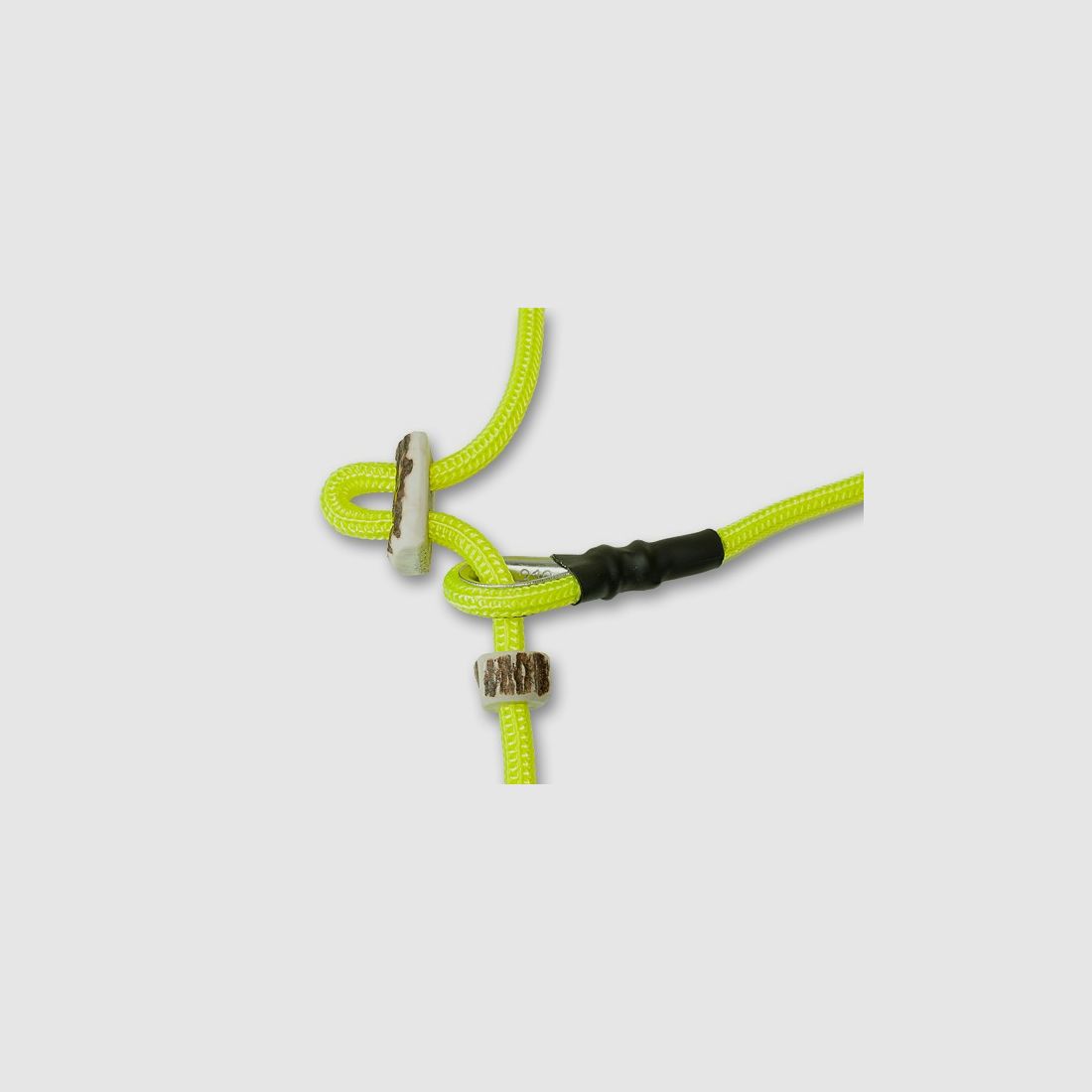 Mystique® Field trial laisse moxon 6 mm 150 cm jaune fluo avec stoppeur en corne, image 2 sur 2