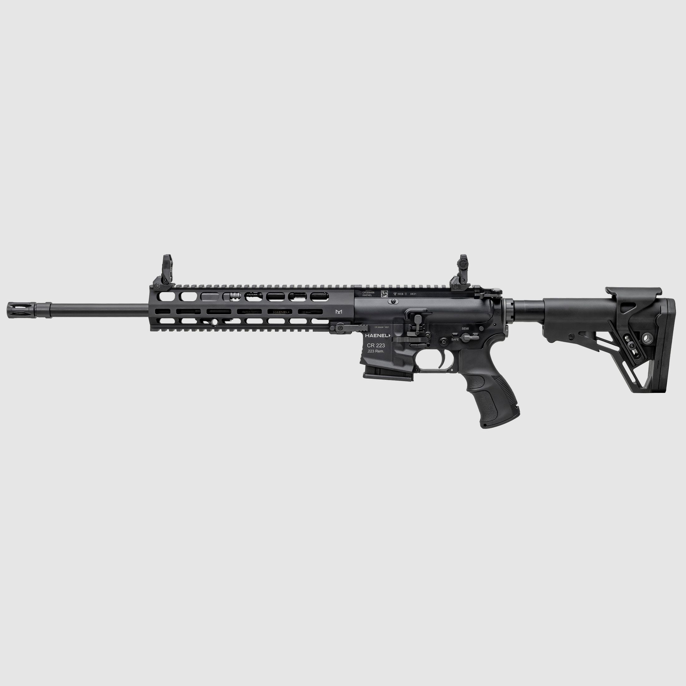 Haenel CR 223 M-LOK Handschutz Lauflnge 423 mm | Matchabzug | Handschutz lang | Schwarz | sportlich zugelassen, Kal. .223 Rem.
