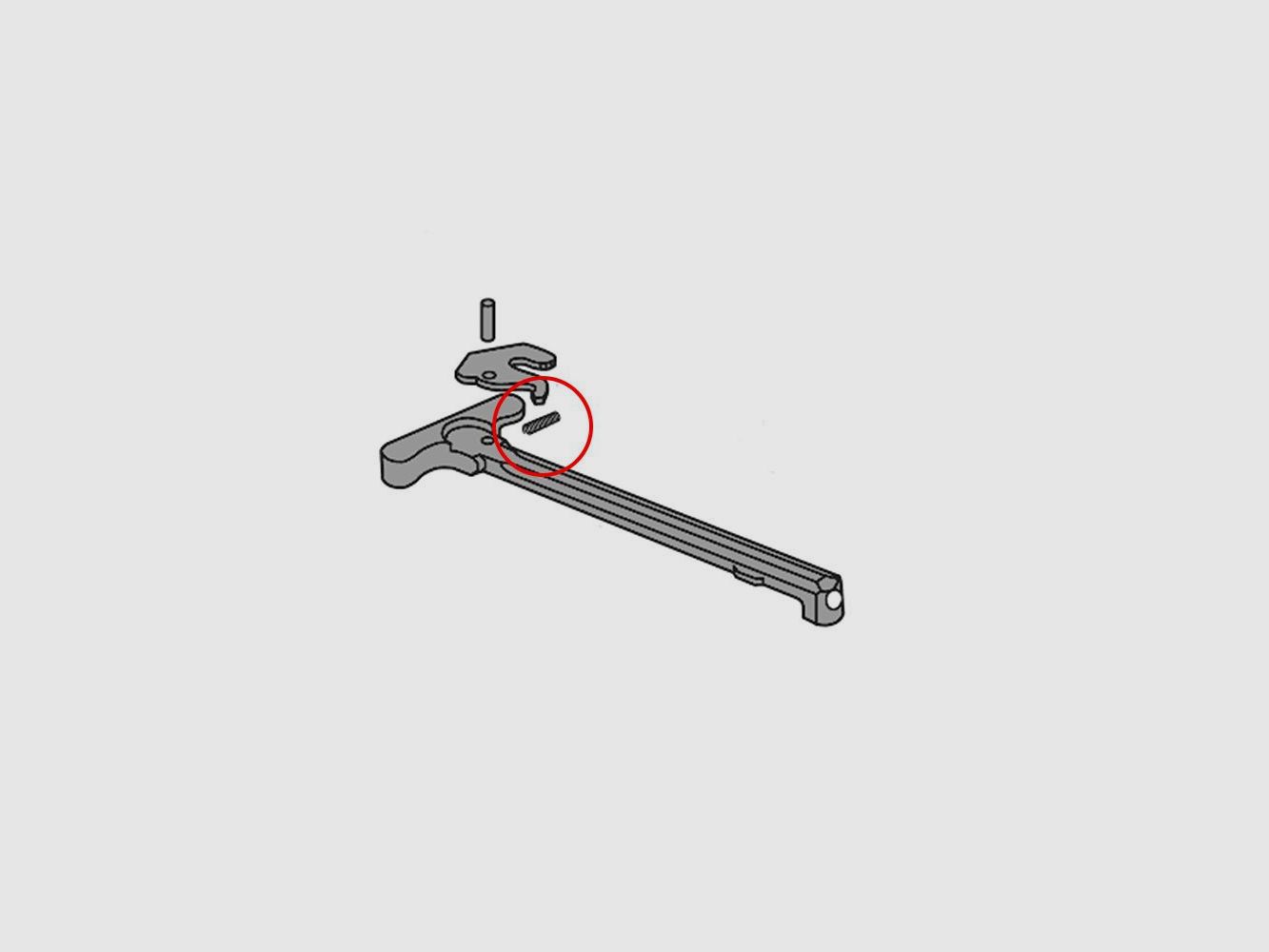 Latch spring for Eemann Tech charging handle for AR-15, AR-9, image 2 of 3