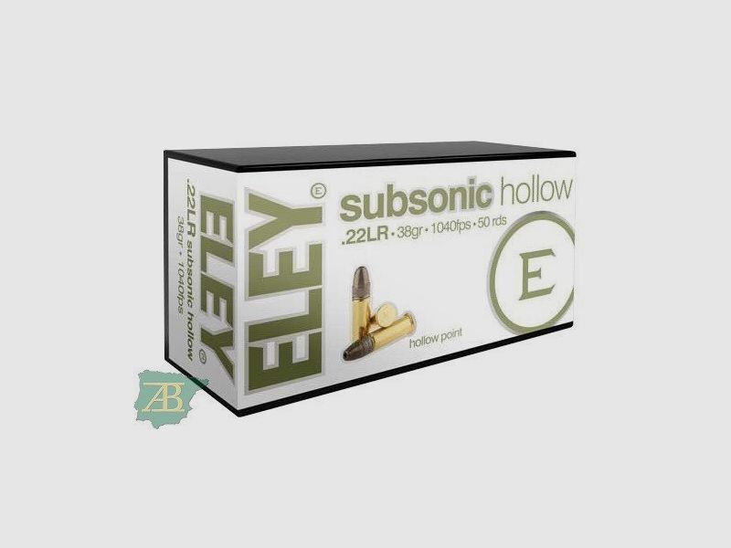 Rifle ammunition handgun ELEY .22 LR Subsonic Hollow