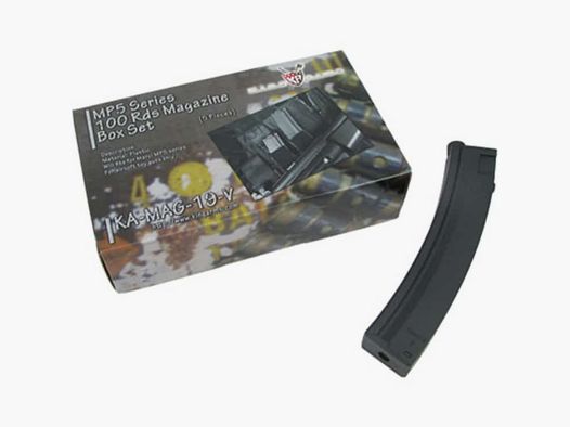 King Arms Airsoft 100 rounds Midcap replacement magazine for MP5 models (5 pack)