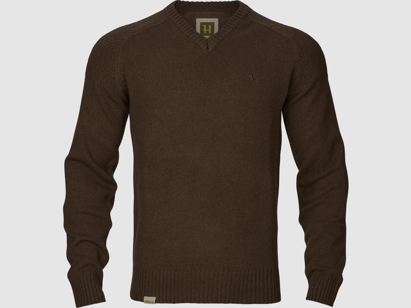 Härkila Vincent Merino Suéter de Cuello en V para Hombre Demitasse marrón XL