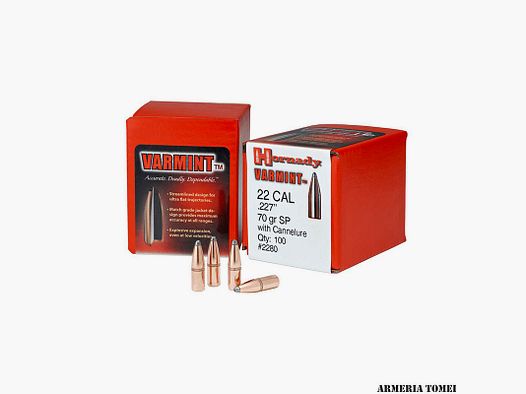 PALLE DA RICARICA – HORNADY – 22 Cal .224 55 gr SP (100 PZ)