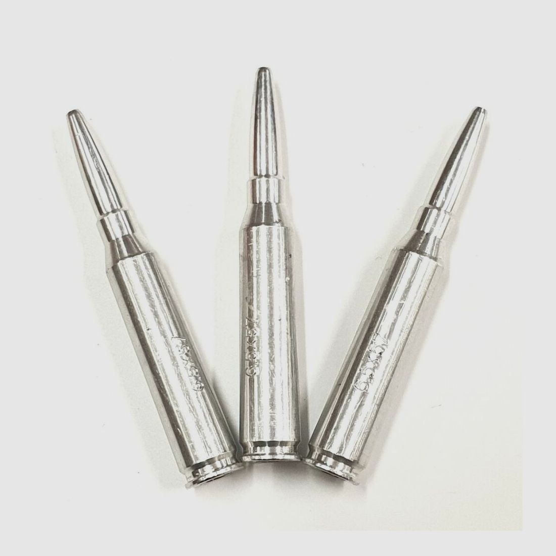 6.5x57 blank cartridge 3 pieces, chrome
