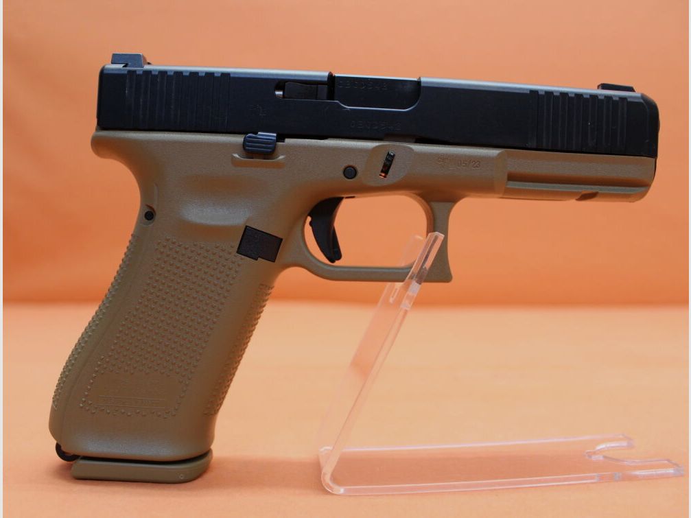 Glock Ha.Pistole 9mmLuger Glock17 Gen5 FR COYOTE 114mm Lauf/ Front Serrations für Frankreich(9mmPara/9x19)