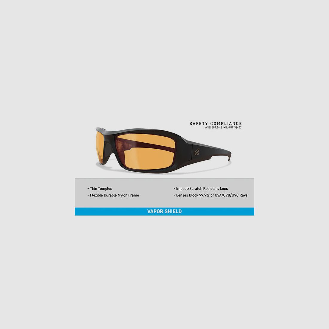 Sonnenbrille HAMEL, SOFT TOUCH MATTE BLACK THIN TEMPLE FRAME, Tigers Eye Vapor Shield Lens (XH610-TT), Bild 4 von 6