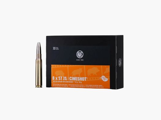 Cineshot 8x57 JS special cartridge for shooting cinema 187 grs 30 shots