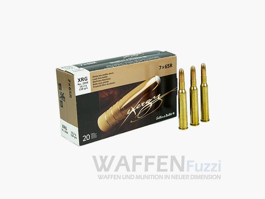 S&B 7x65R eXergy XRG lead-free hunting cartridges 158grs