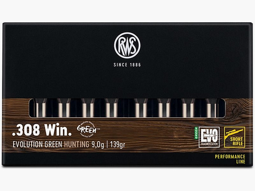 RWS .308 Win. EVO Green 9g ShortRifle Bleifrei