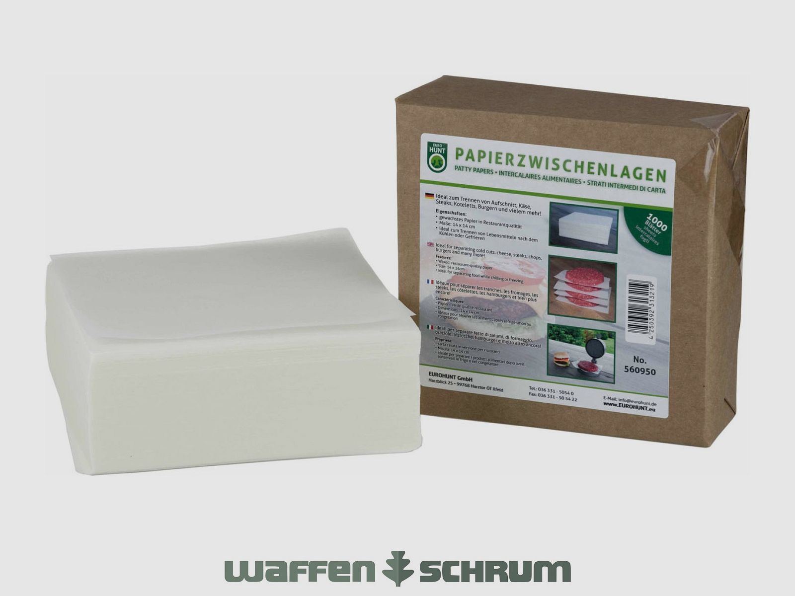 Papierowa warstwa między burgerami 1000 szt. na około 500 burgerów 14x14cm
