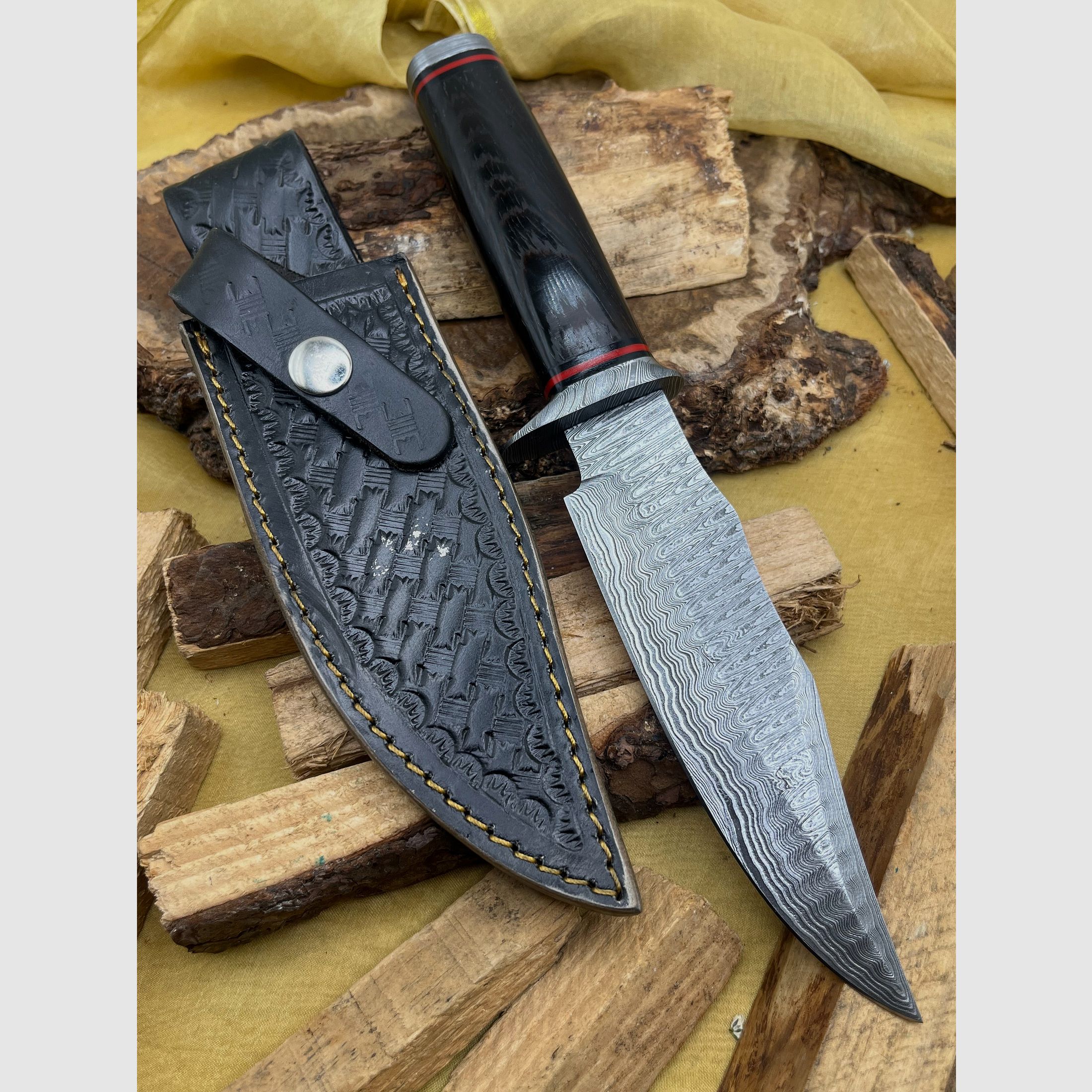 Jachtmes Damaststaal 