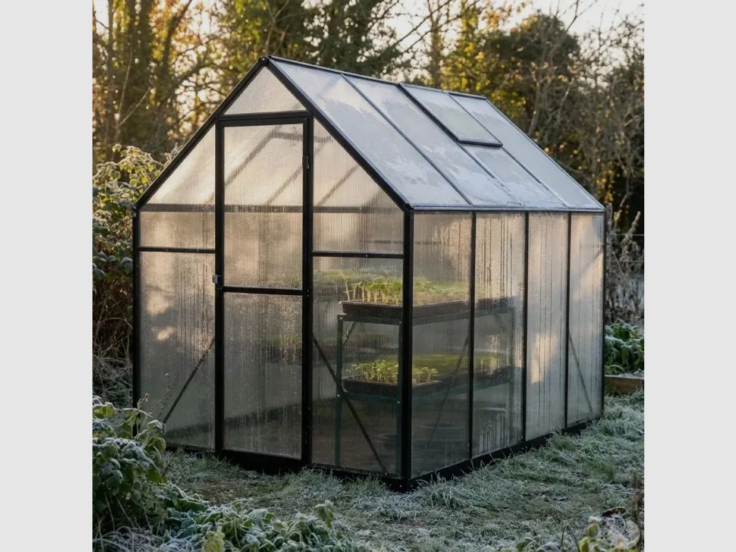Gewächshaus aus Aluminium und Polycarbonat 6,2 m² - 350x177x192 cm, Bild 6 von 9