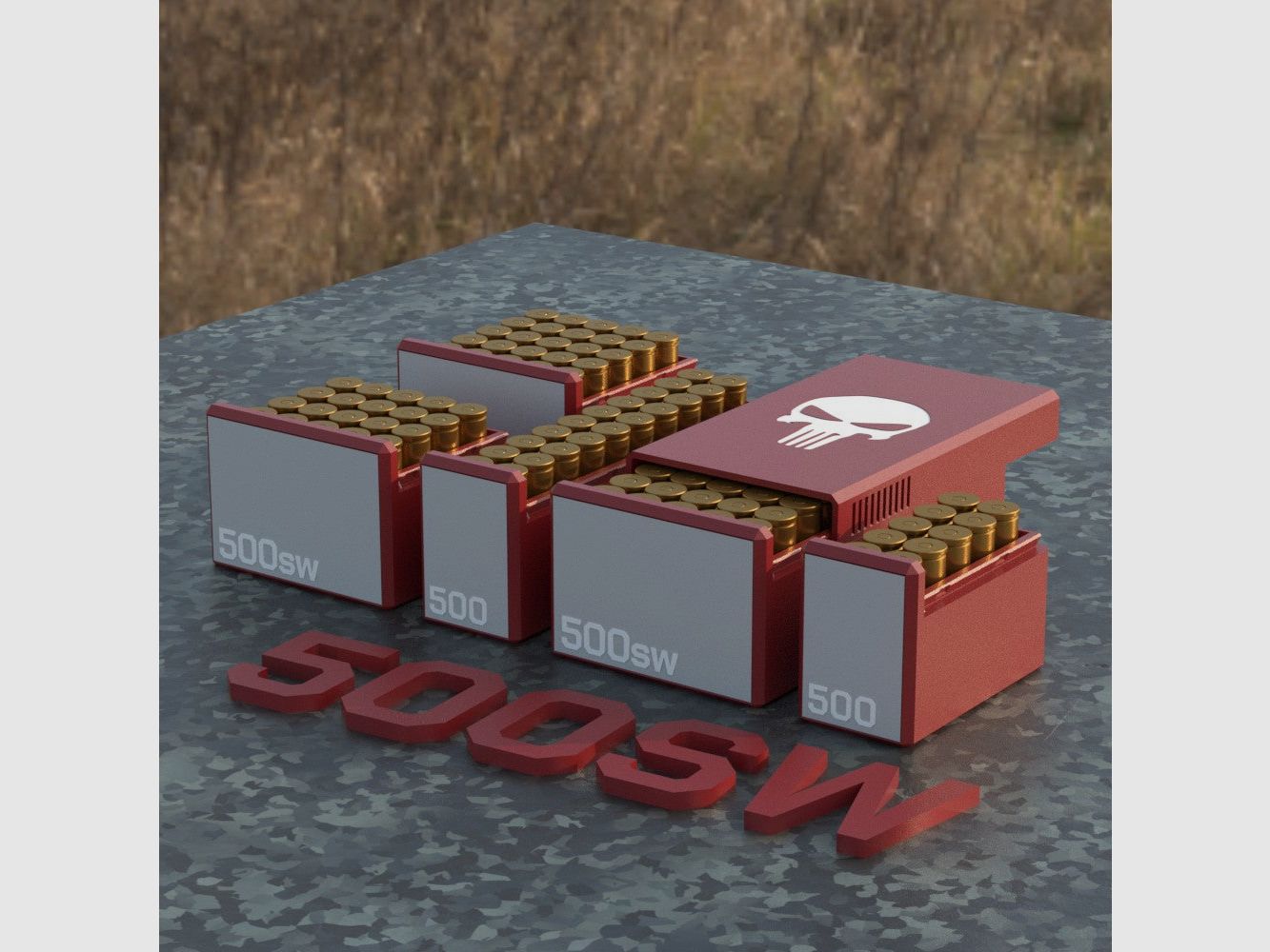 Filamelt scatola per munizioni / Ammo .500 S&W - scatola per cartucce per 50 colpi, Made in Germany