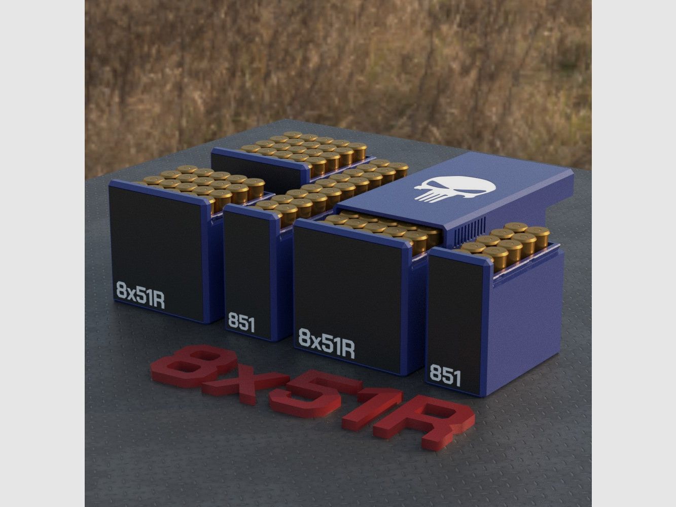 Filamelt Munitionsbox / Ammo Box 8x51R – Patronenbox für 50 Schuss, Made in Germany