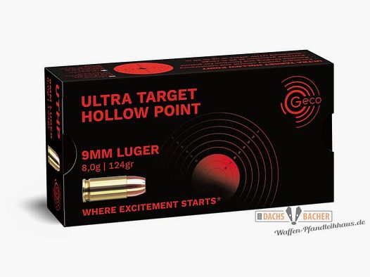 GECO 9 mm Luger UTHP Ultra Target Hollow Point 8,0g/124gr 50 strzałów