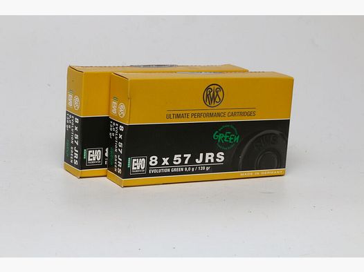 RWS 8x57JRS Evo green Munition 8x57 IRS Jagdmunition Bleifrei