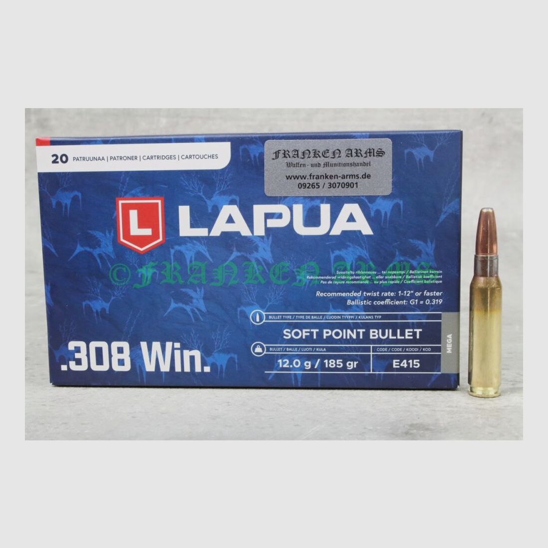 Lapua Mega .308 Win. 185gr. 12,0g 20 pezzi prezzo a scalare