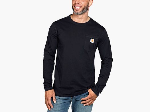 Carhartt Force Pocket Long Sleeve T-Shirt Men Black XL