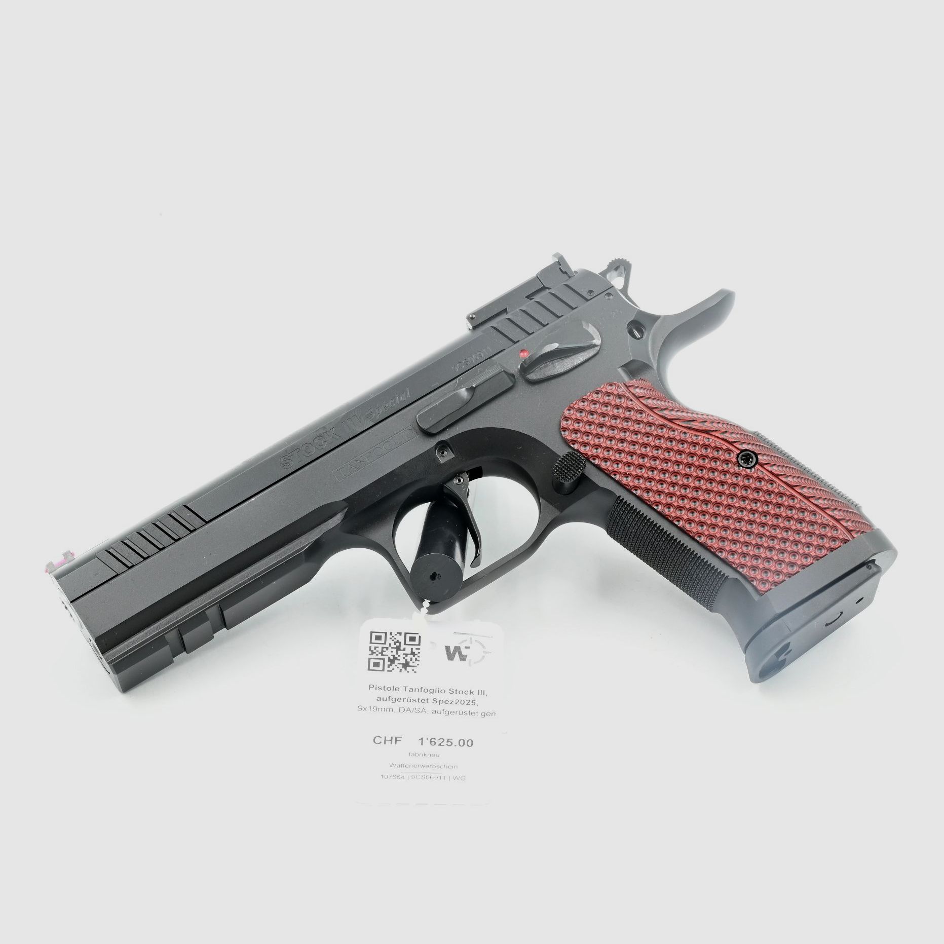 Pistola Tanfoglio Stock III, potenziata Spec2025, 9×19, DA/SA, immagine 1 di 2