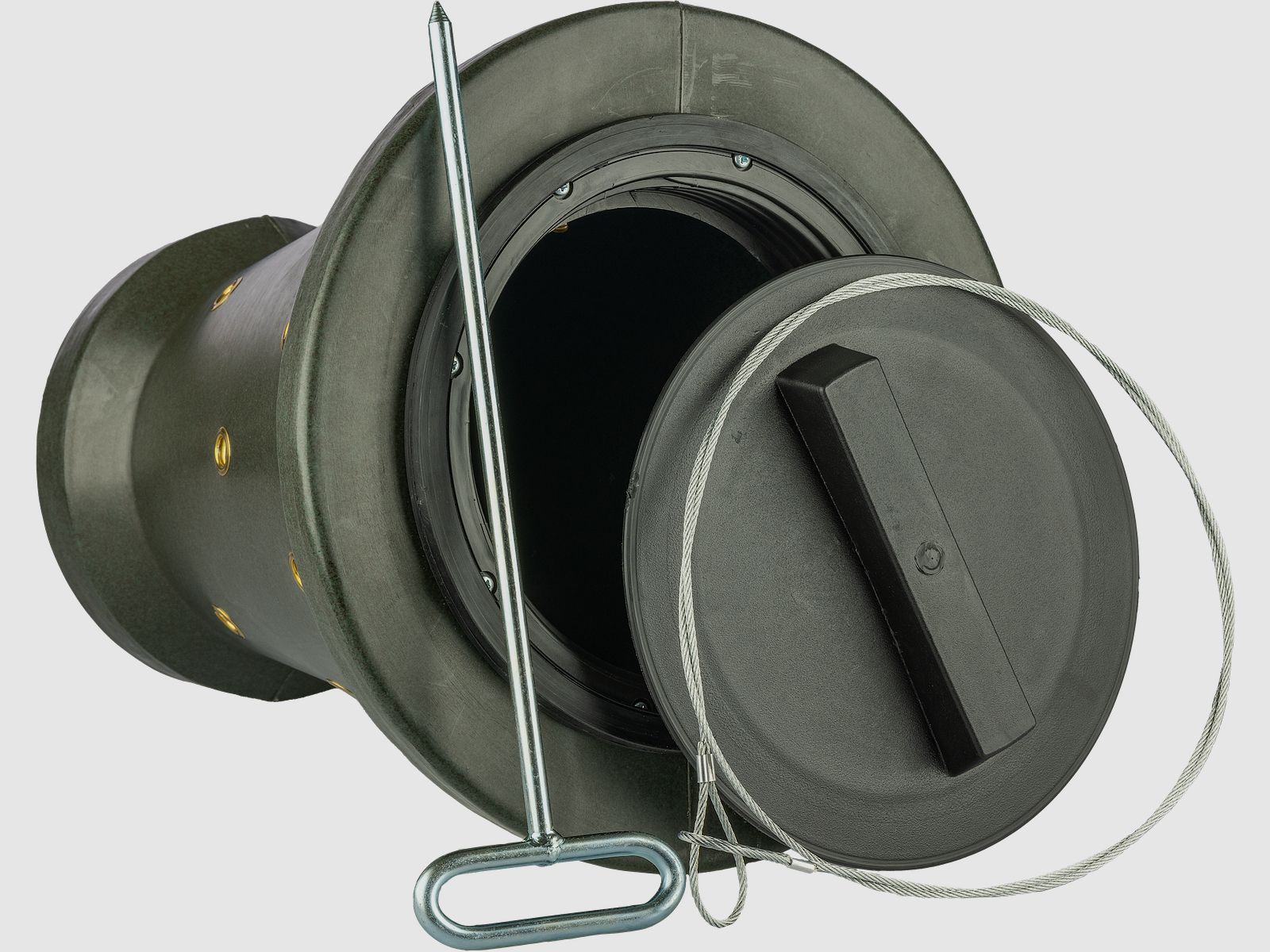 Tamburo per mangime incluso punta di ancoraggio e filo