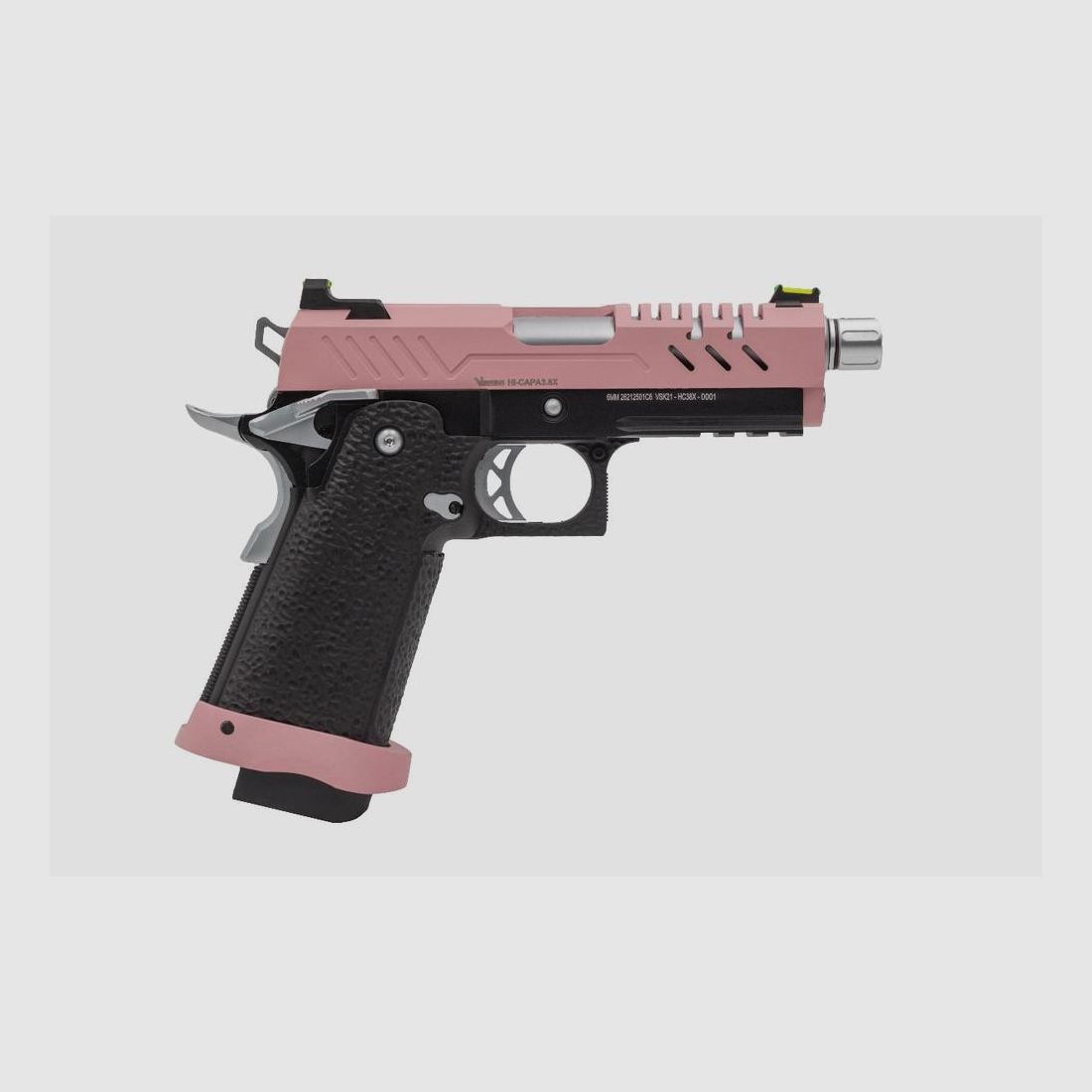 GBB Gas Replica Vorsk Hi-Capa 3.8 PRO Zwart Roze - 1,0 Joule - Precisie en Realisme voor Airsoft, afbeelding 3 van 4