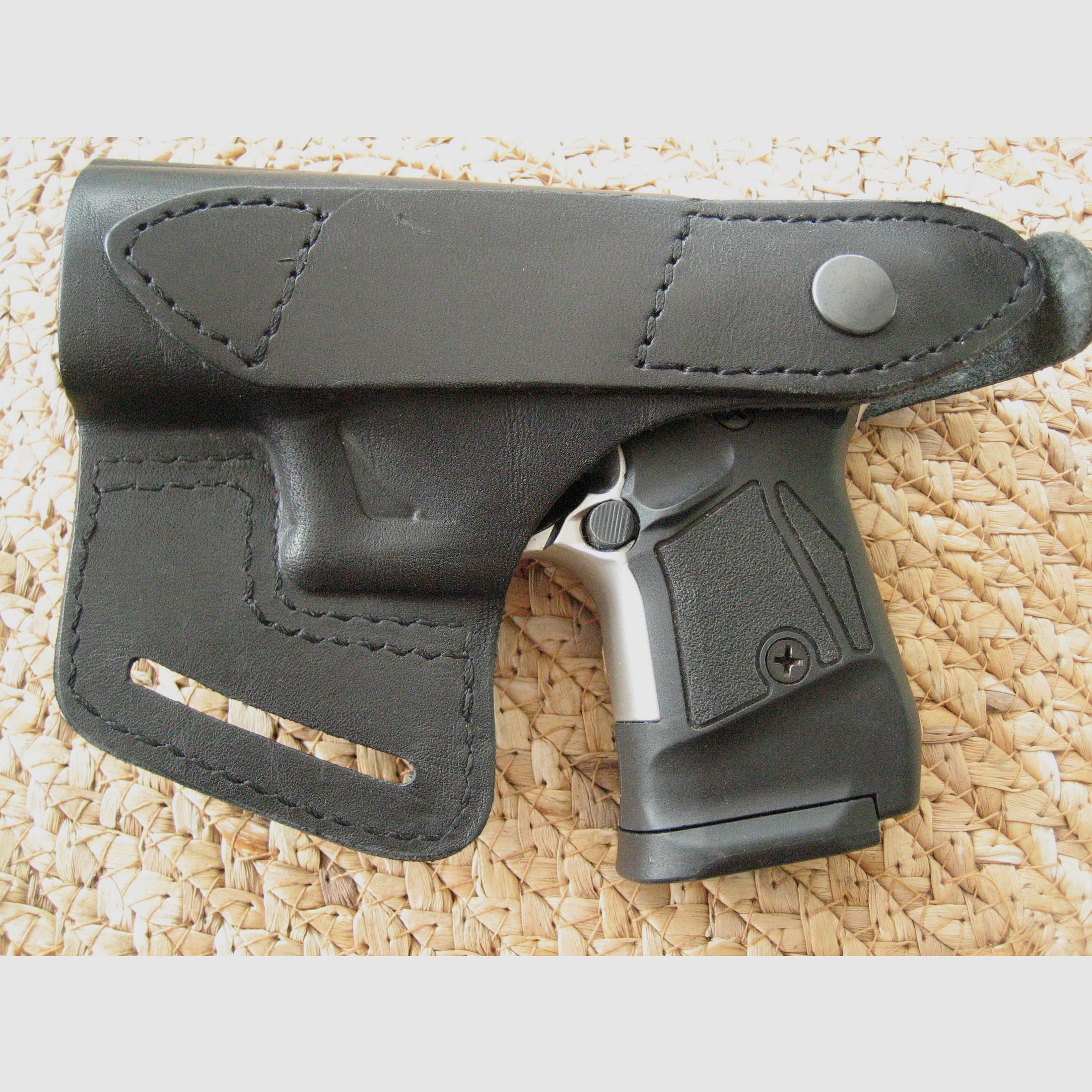 Zoraki 914 blank firing pistol 9mm P.A.K. matte chrome with new genuine leather holster