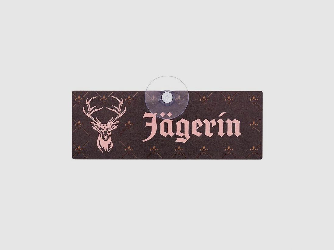 Wilde Hilde Autoschild mit Saugnapf - Jägerin