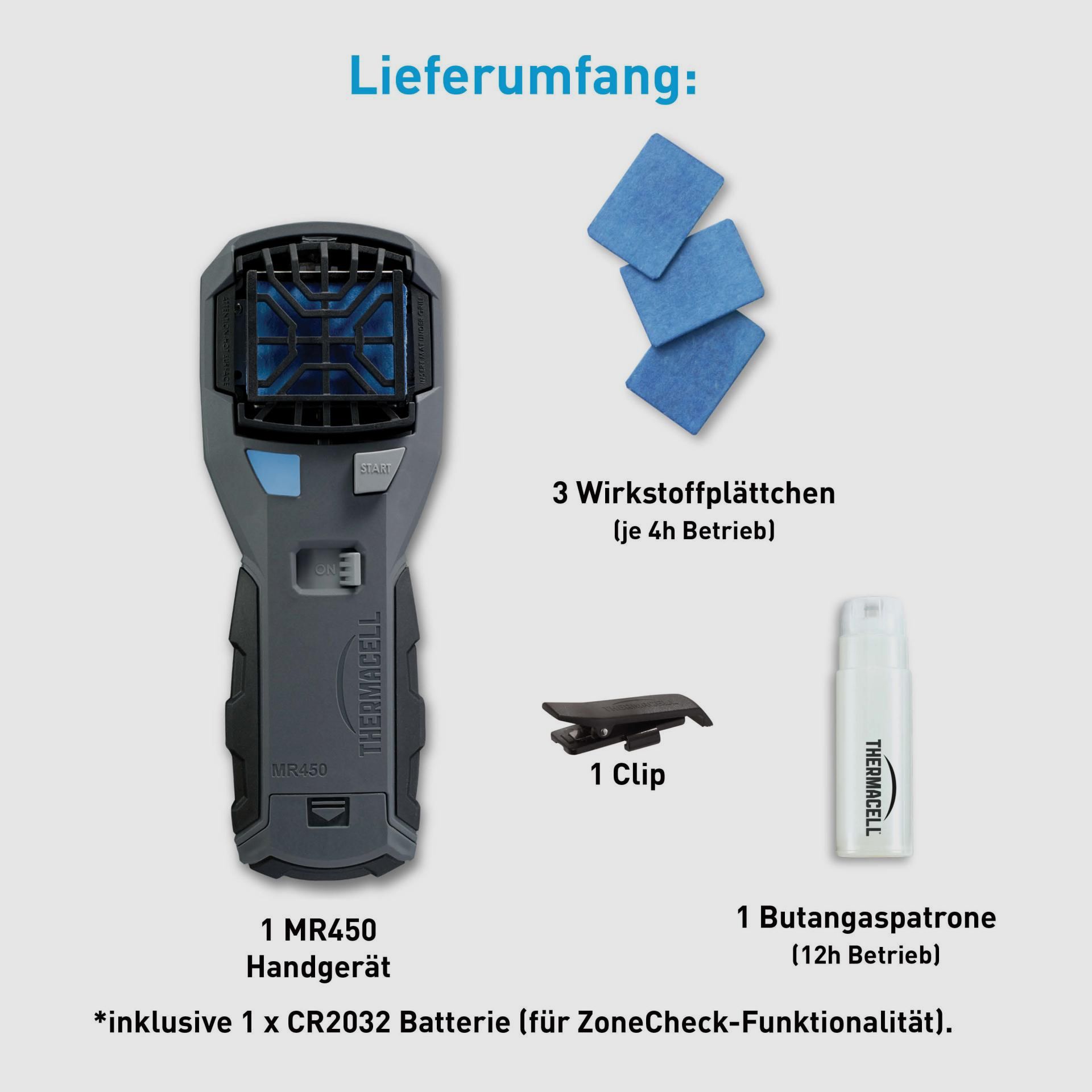 THERMACELL 920204 Mückenabwehr Handgerät MR-450 grau ZoneCheck