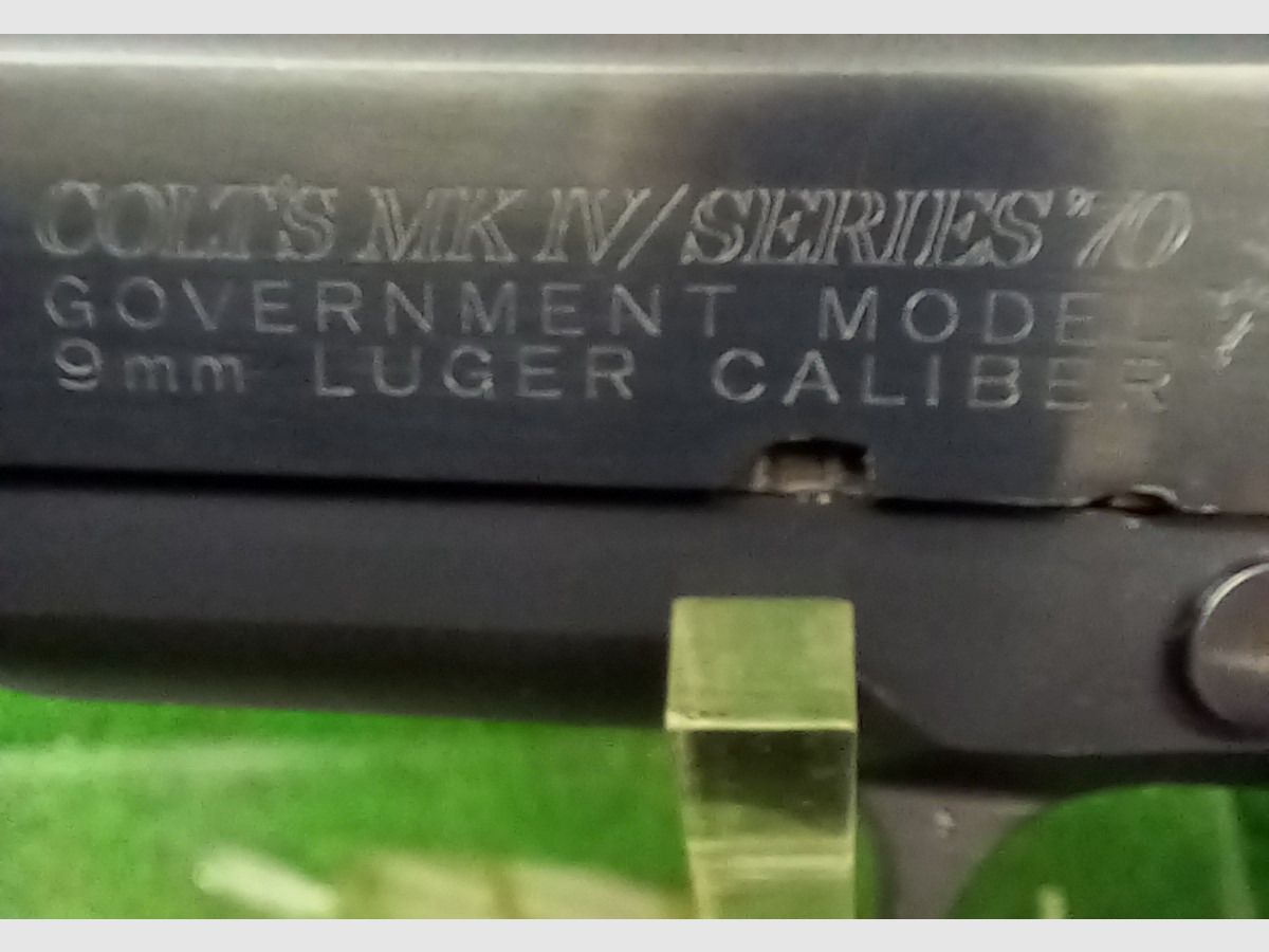 Pistolet Colt Government MK IV Série 70 Calibre 9mm Luger