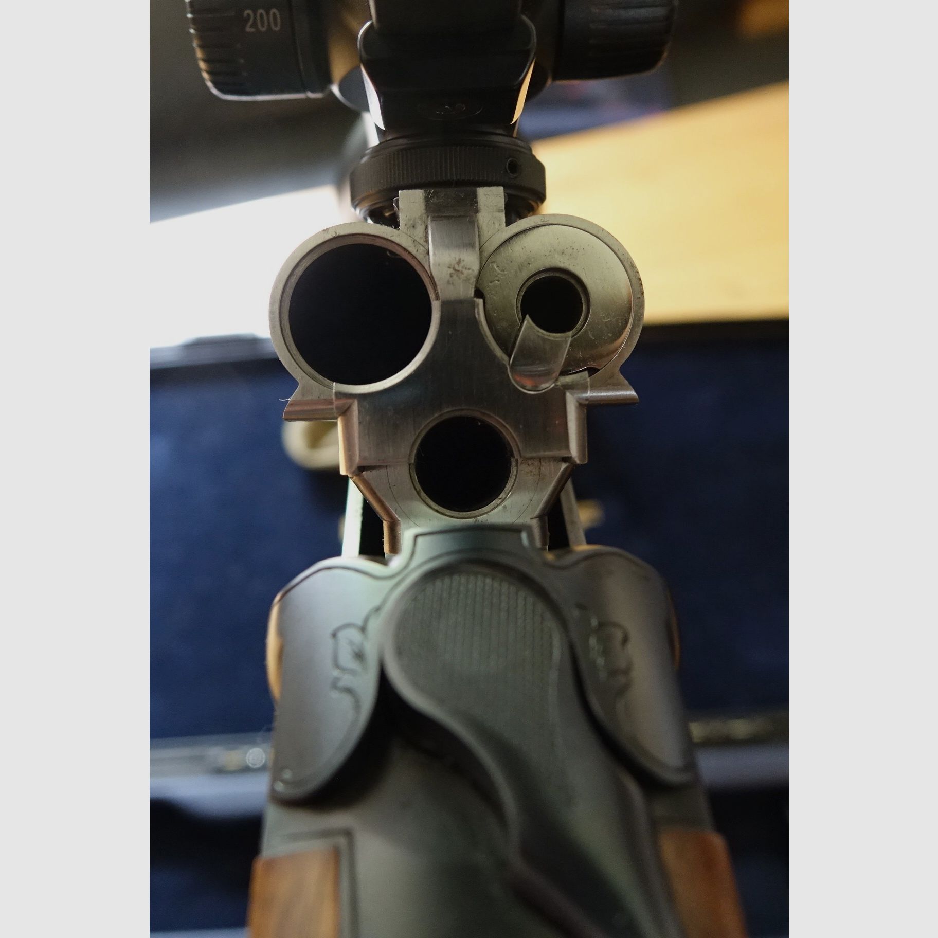 Krieghoff Optima TS Drilling in 8x57 IRS - 20/76 - detachable barrel .22 Hornet incl. second barrel set DBD 9.3x74R-20/76 incl. Swarovski Z6i 2.5-15x56