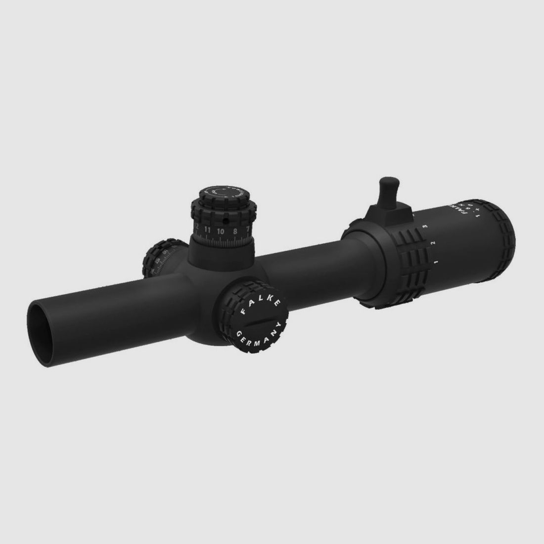 Zielfernrohr Falke 1-6X24 TAC Mil Dot Absehen 30 mm Tubus mit gekrĂ¶pfter Schmeisser QSM Monoblock Montage fĂĽr Weaver- Picatinnyschienen