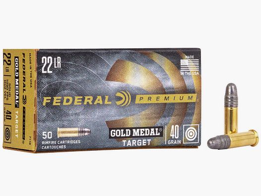 Federal Premium Gold Medal .22 LR 40GR LRN 50 cartucce