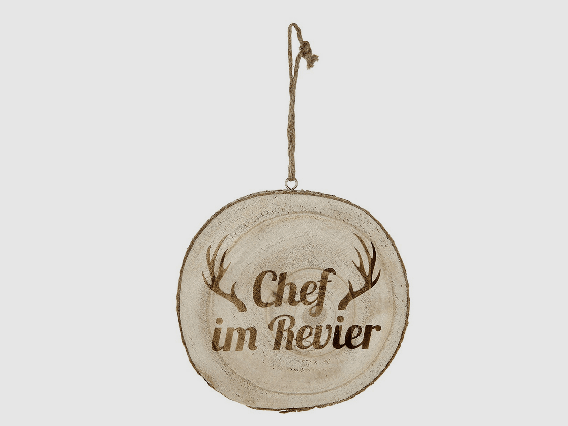 Guild wooden tree slice with saying