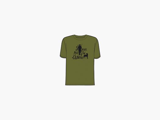 T-Shirt Bartavel Khaki Ik kan niet, ik heb jacht Maat XL
