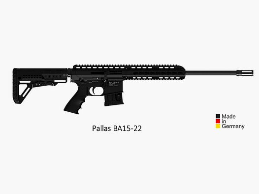 Pallas BA15-22 .22LR KK rifle repetidora aspecto AR15 1/2x20UNF negro