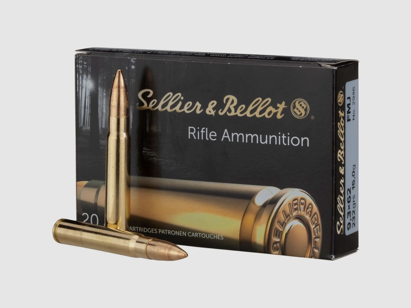 Sellier & Bellot 9.3×62 full metal jacket 15.0g/232grs. (Caliber 9.3×62)